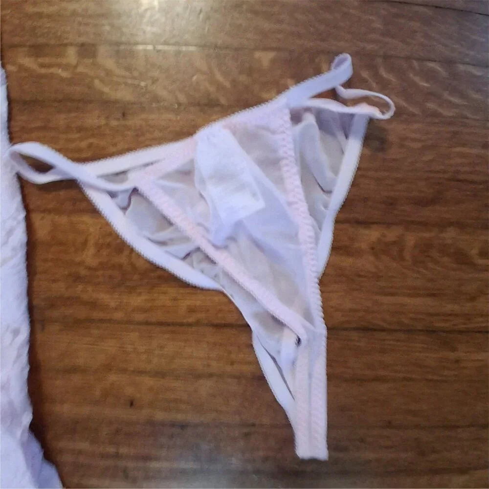 Cinema Etoile nwt vintage Lingerie set womens Large pink babydoll top dres thong